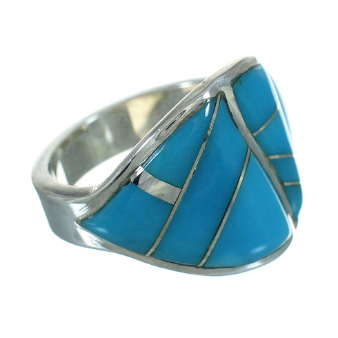 Genuine Sterling Silver Turquoise Ring Size 5-3/4 FX91788
